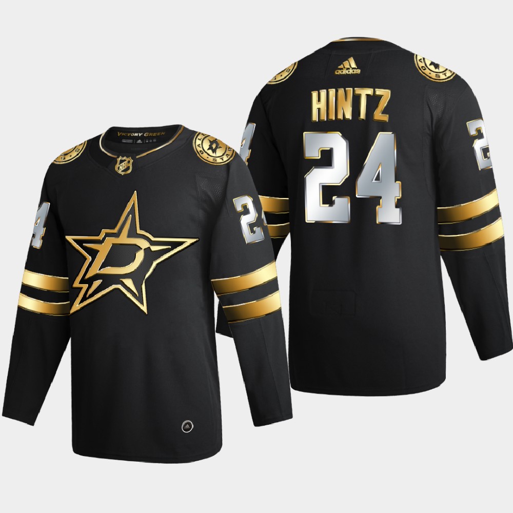 Dallas Stars #24 Roope Hintz Men Adidas Black Golden Edition Limited Stitched NHL Jersey->dallas stars->NHL Jersey